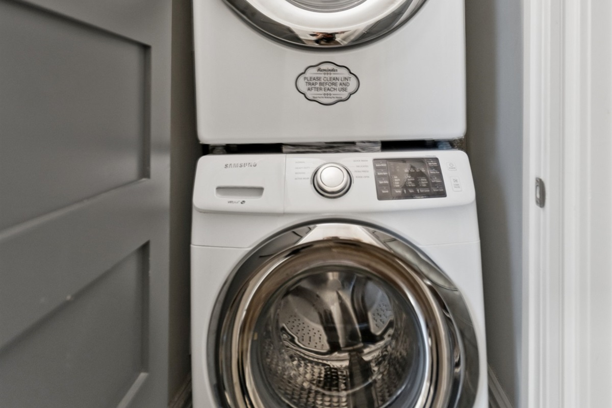 Full-size washer and dryer available for your convenience during longer stays.