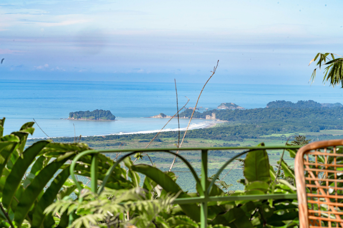 Sweeping Pacific Ocean and coastline views from the villa terrace