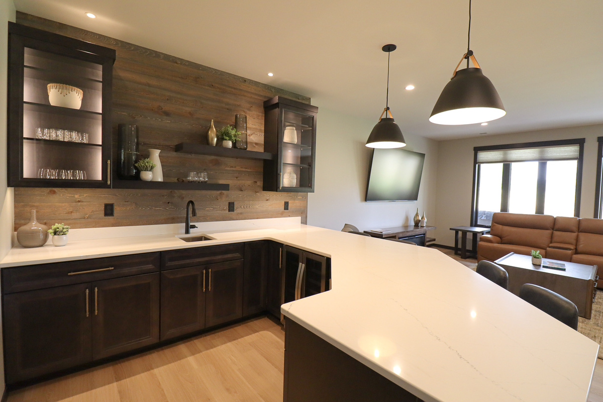 Downstairs Wet Bar with wine fridge