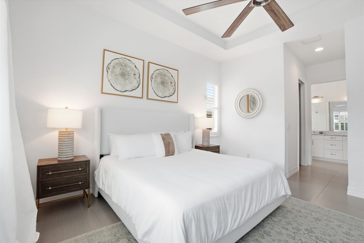 1st Master suite with king bed and two walk in closets