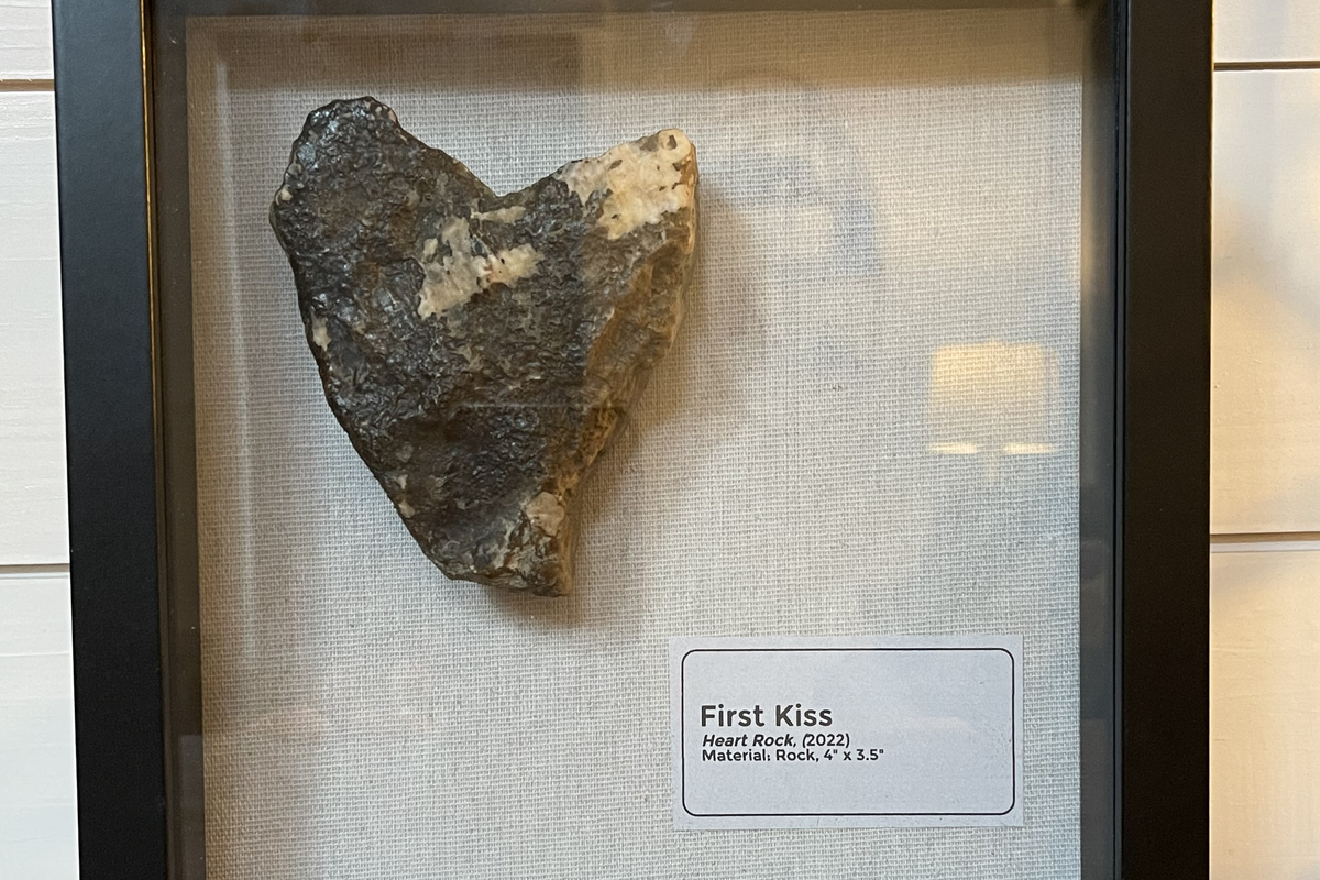 We found this rock outside the cabin & shared the pic with a friend who showed her 8 year old daughter, Jadie (she LOVES rocks!). She suggested we frame it - so we did! She picked the special place for it to be displayed in the main room.