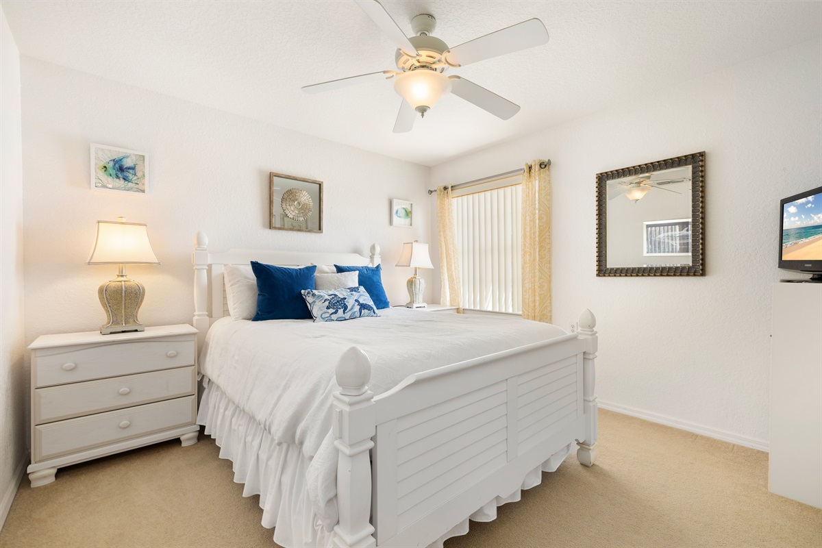 The second floor queen bedroom.