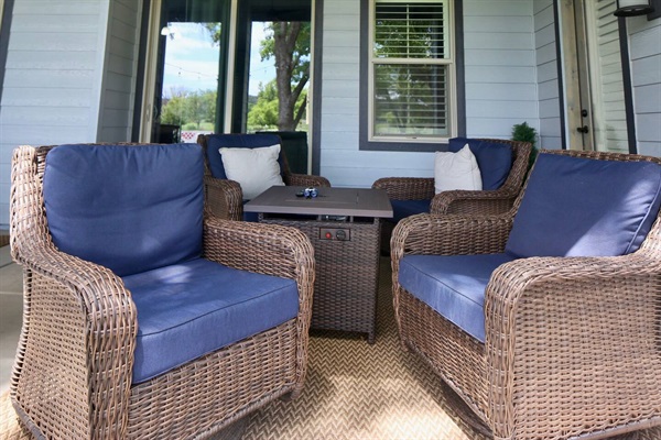 swivel rockers with fire pit table