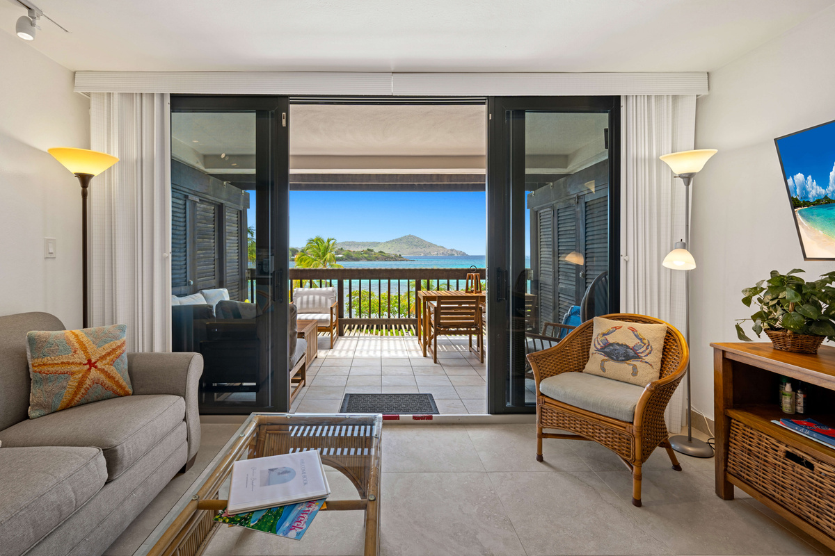 Open the double doors and bring the outdoors in with seamless access to your private patio.