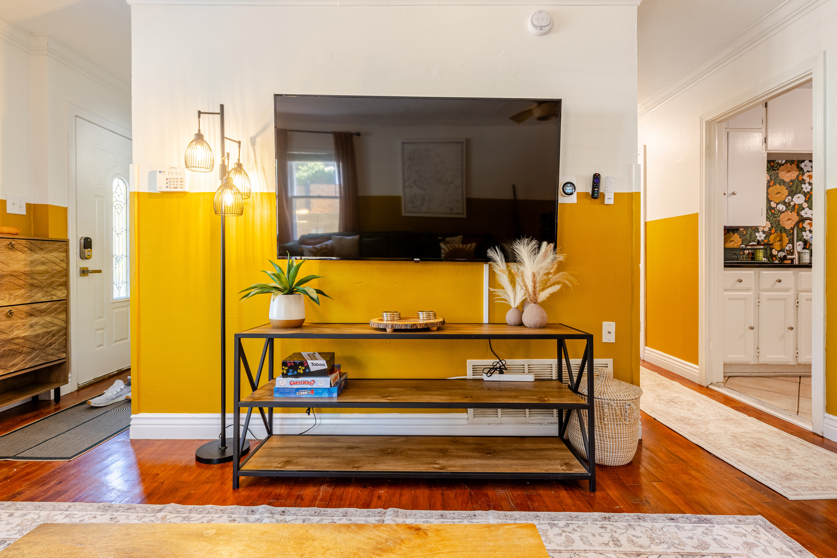 Vibrant decor and inviting vibes perfect for relaxation or game nights with friends!