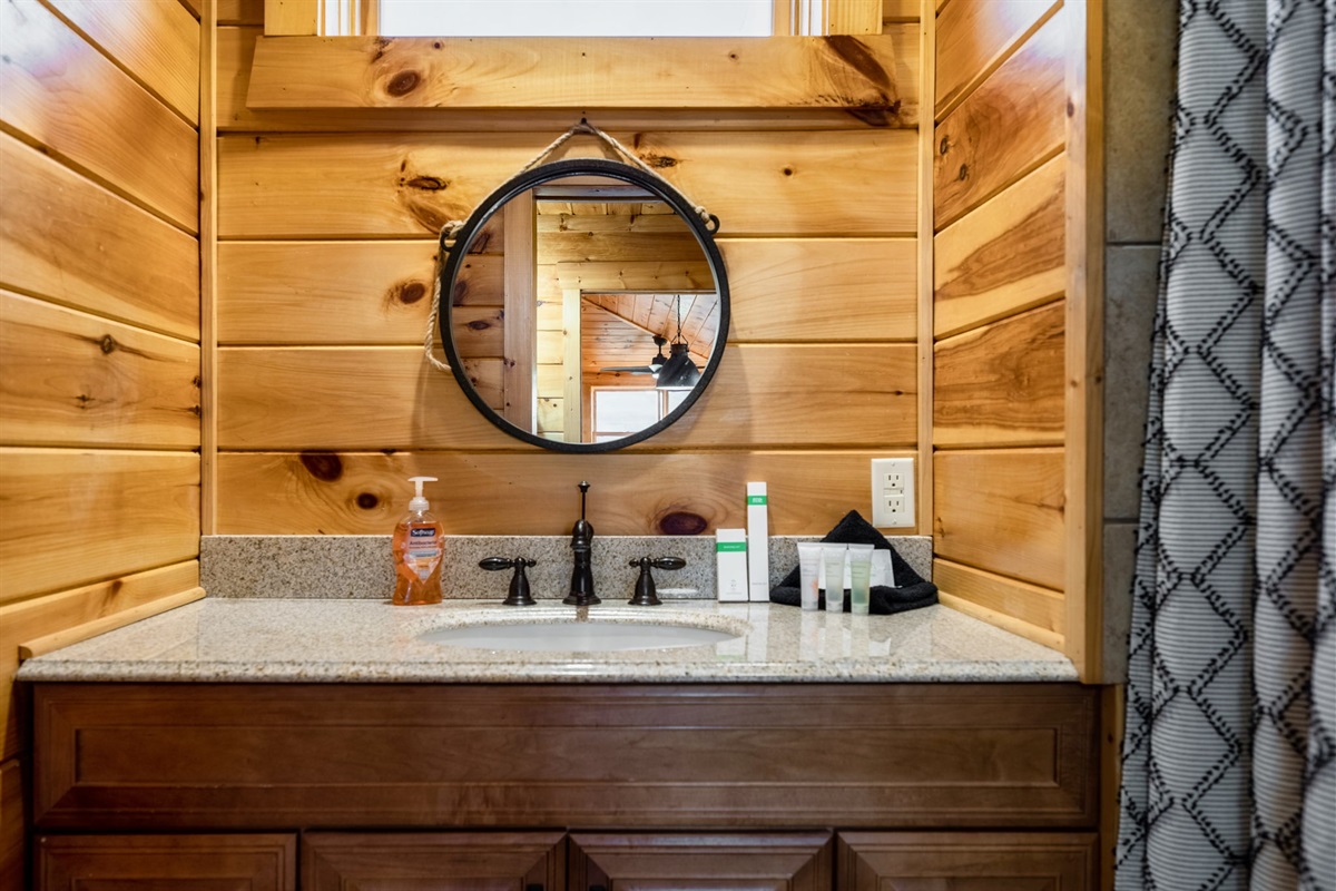 Indulge in a touch of luxury with our chic vanity area.