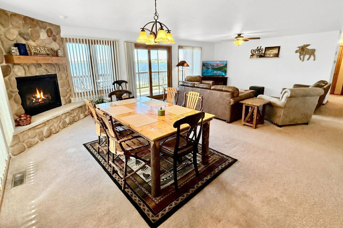 Dining Room - Upper Level with Fireplace