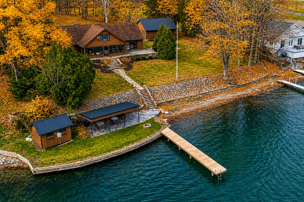 Aerial view of main house