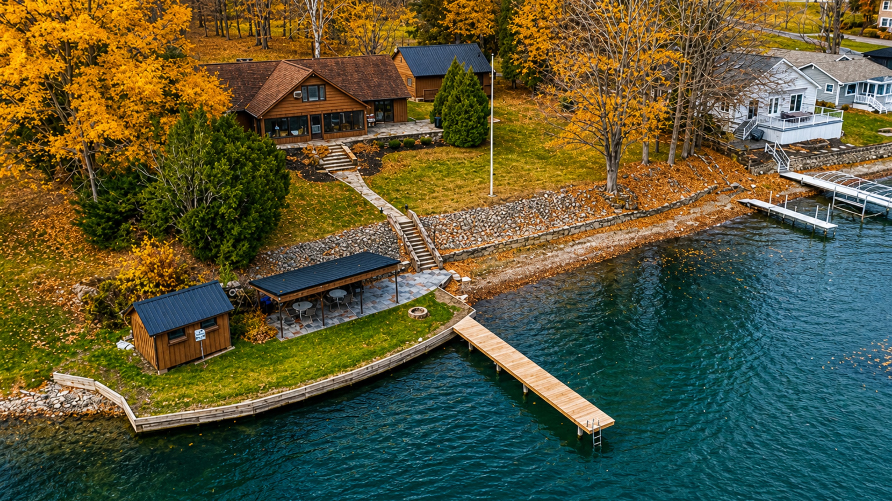 Aerial view of main house