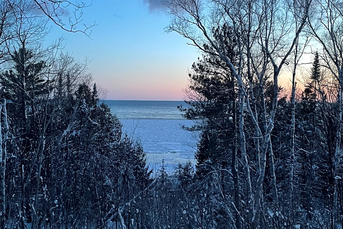 Winter views of Lake Huron from the upper campfire area