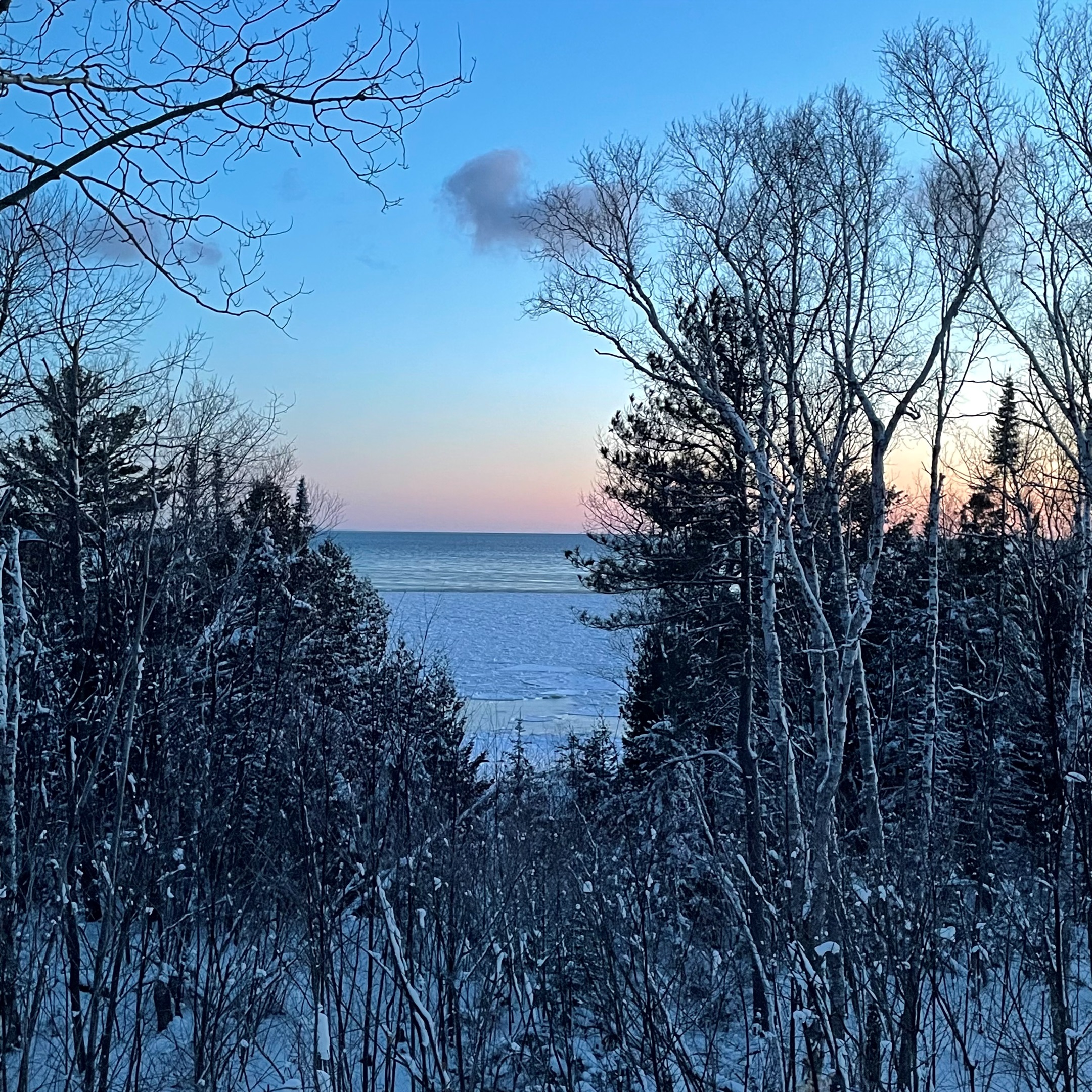 Winter views of Lake Huron from the upper campfire area
