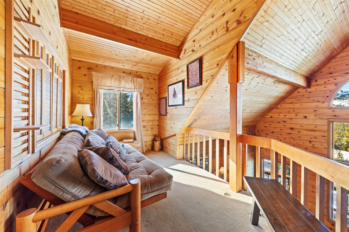 Upper level loft with futon sleeper