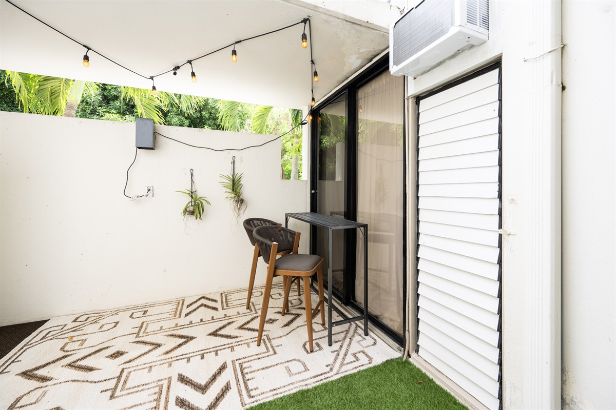 Start your mornings with coffee on this private, nature-filled patio.