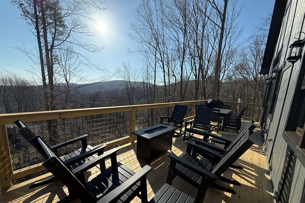 Spacious Deck with Mountain Views