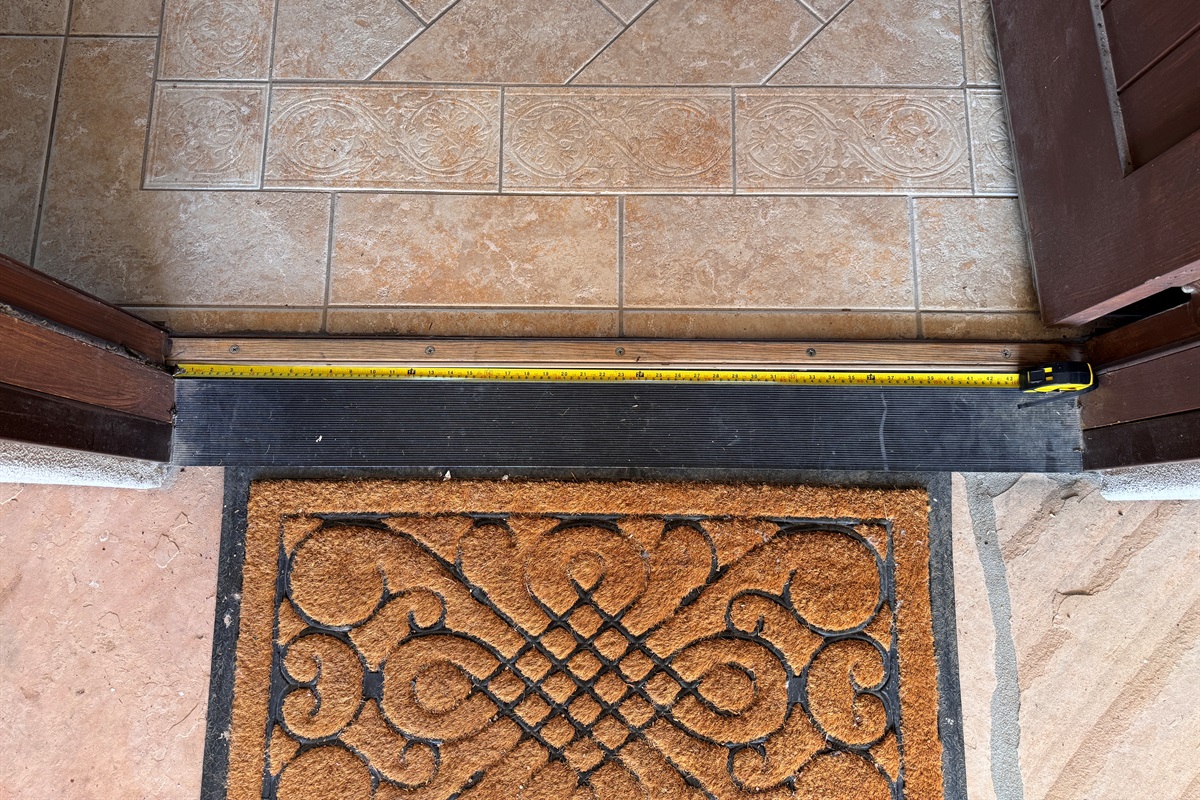 Extra wide front doorway, no steps to enter home or within the home.