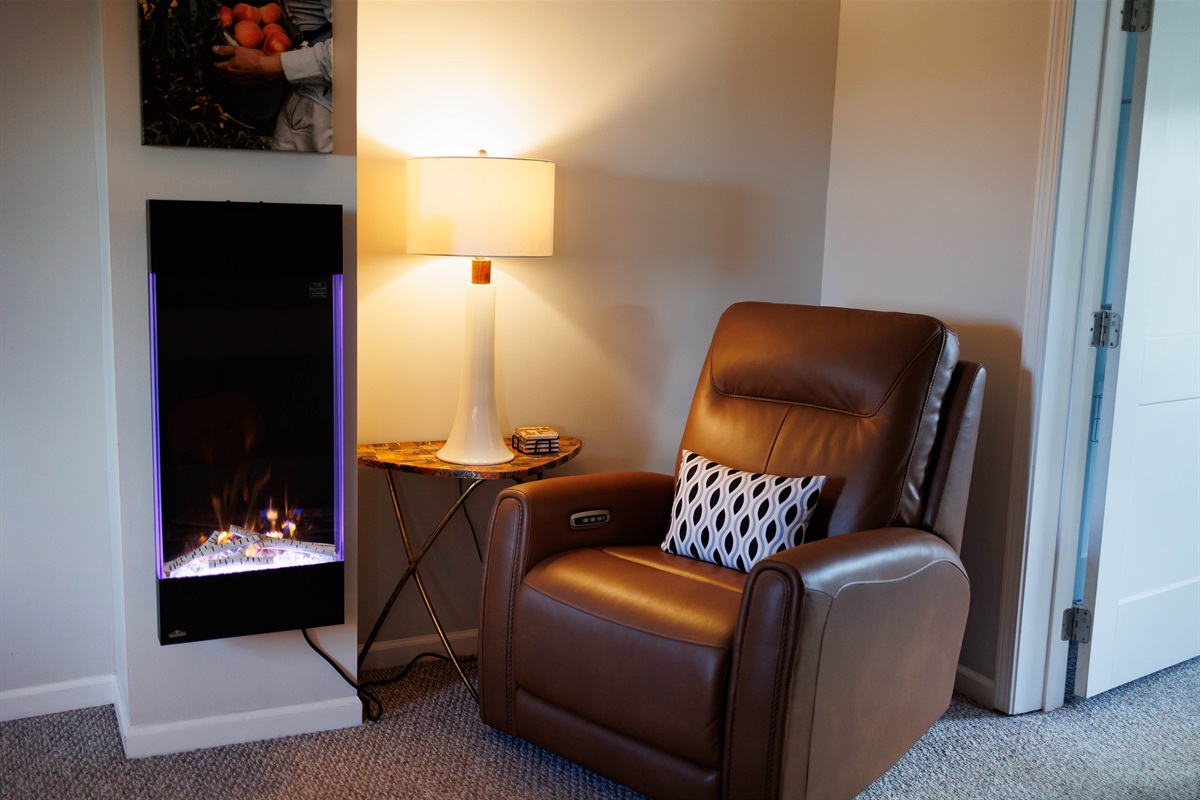 Electric fireplace to add warm to you evening