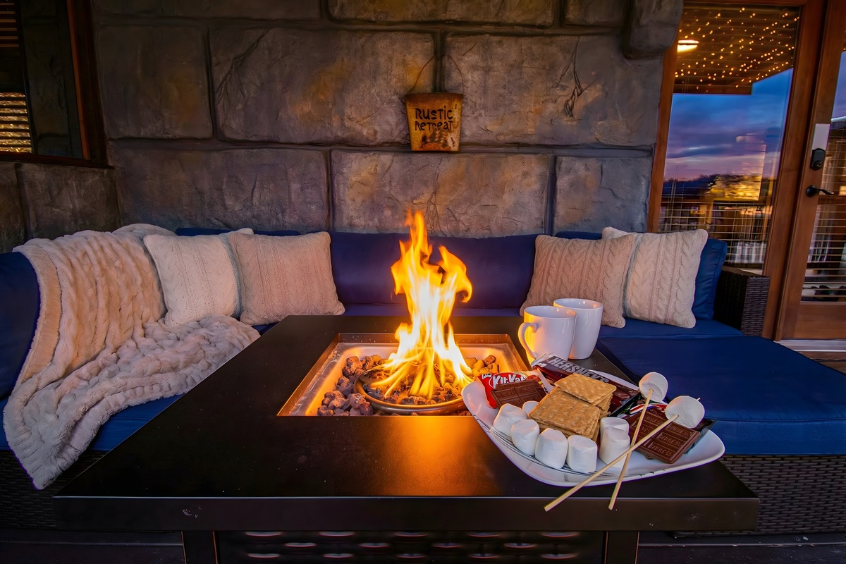 A cozy fire, S'mores, Hot Cocoa, and nature.The ultimate night