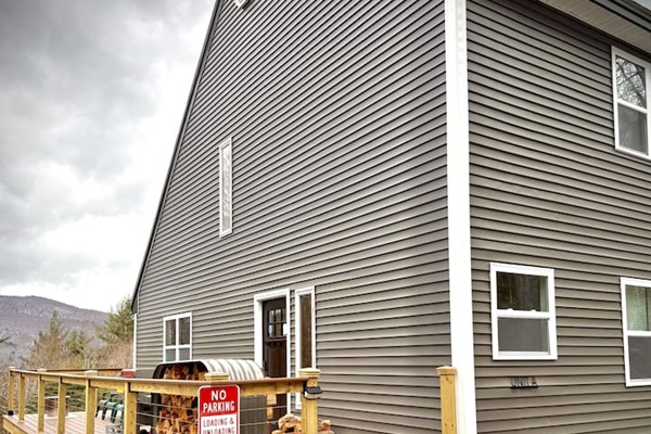 Unit A entrance and deck area