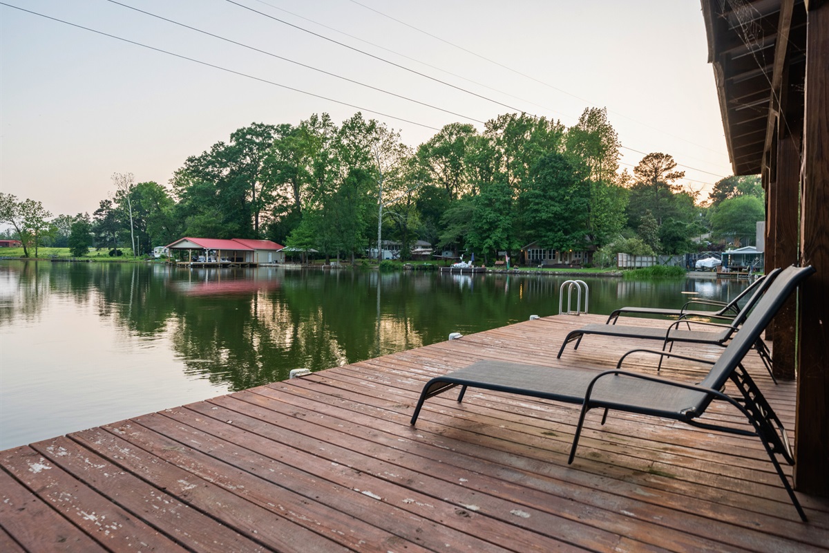 Dock your boat and soak in the sunset from your private lakeside dock, the perfect spot for peaceful moments and beautiful views.