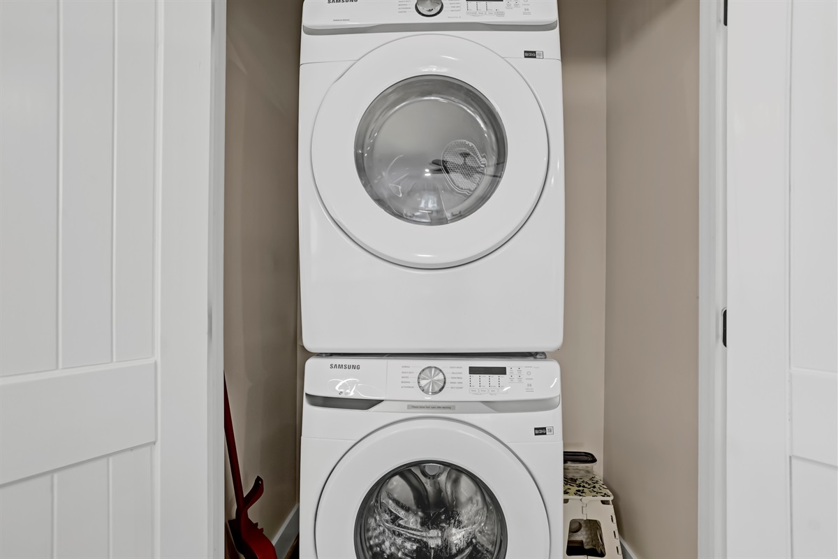 In-unit laundry adds convenience for longer stays.