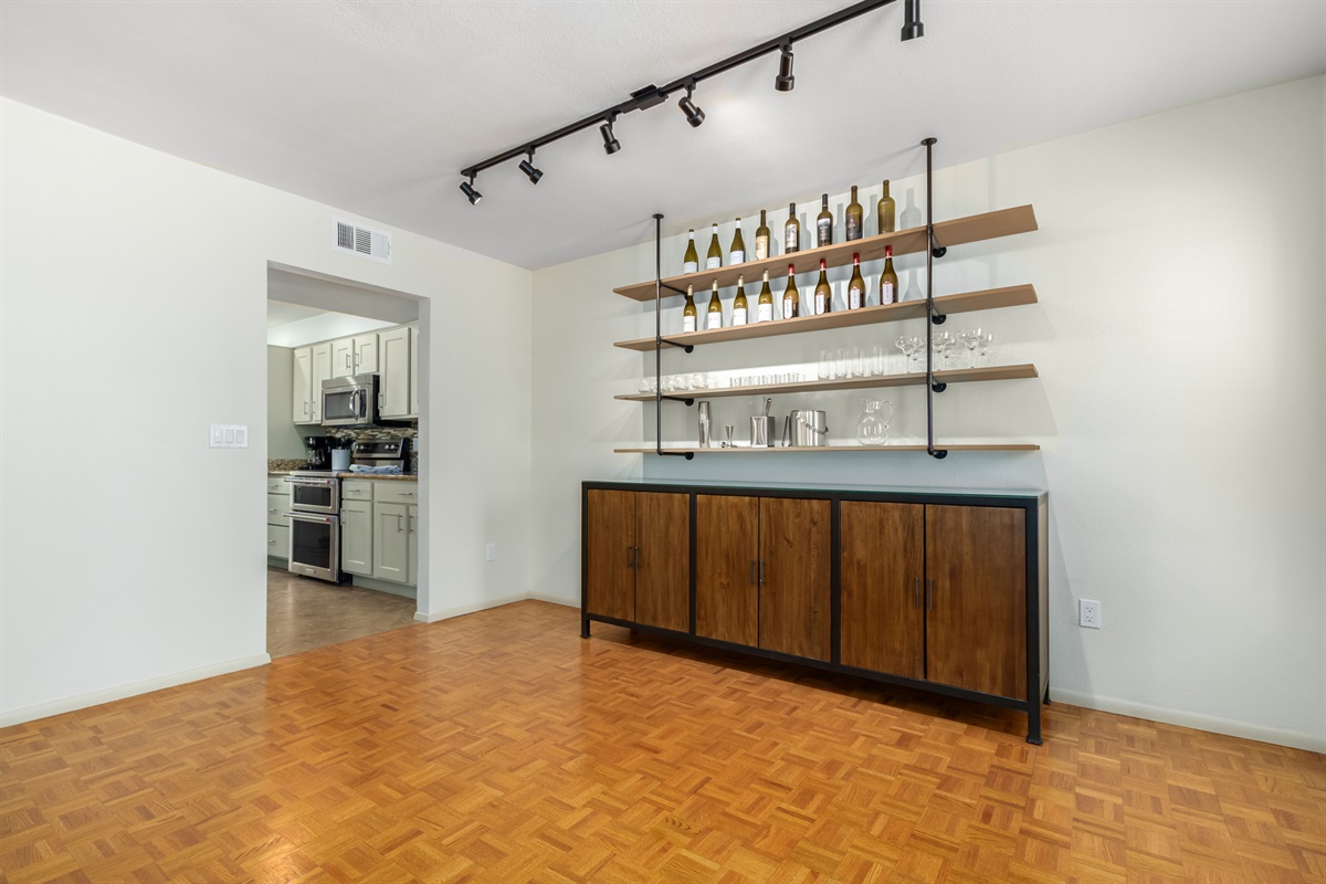 bar in formal dining area