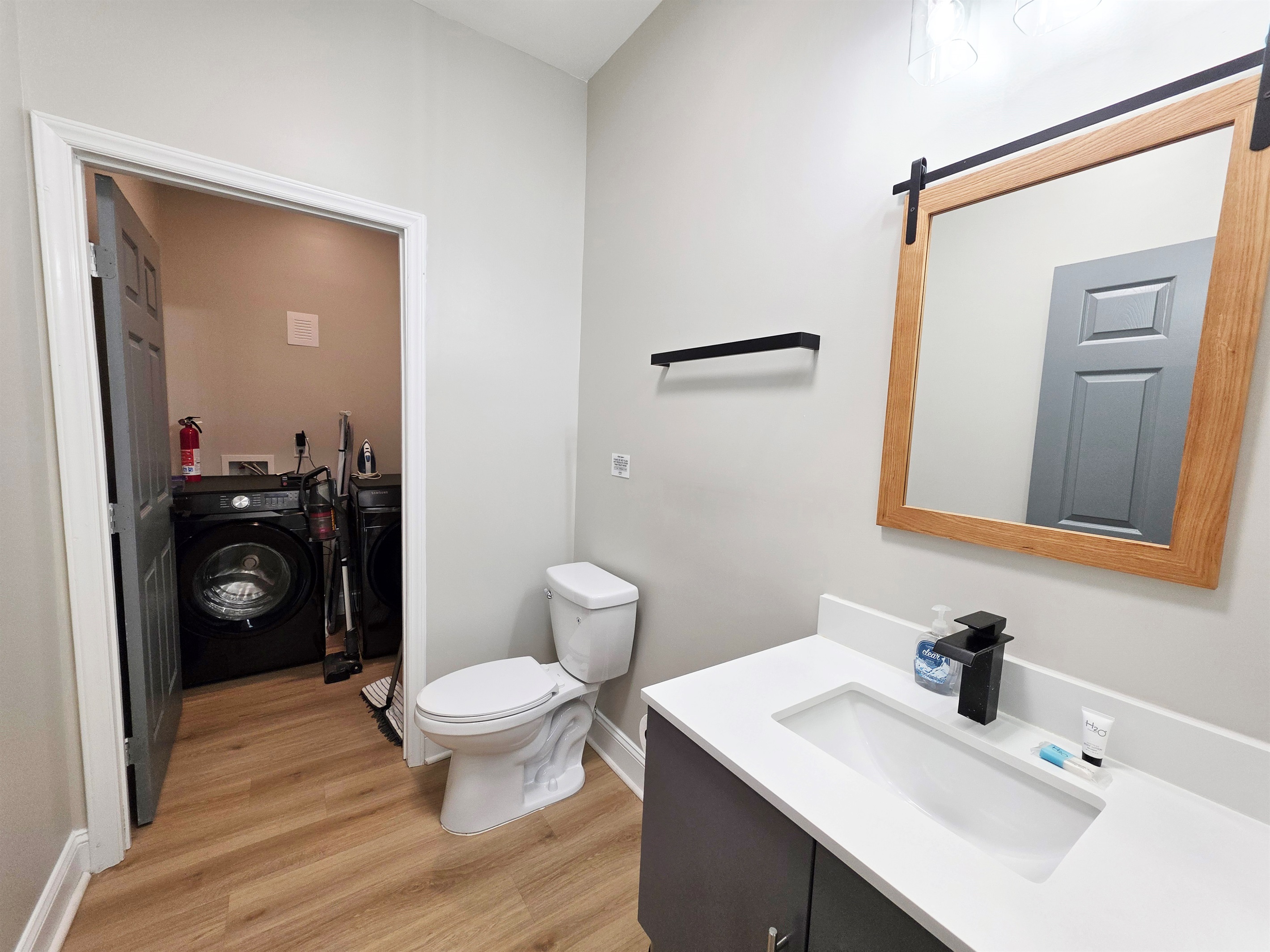 Lower Half-Bath to Laundry Room