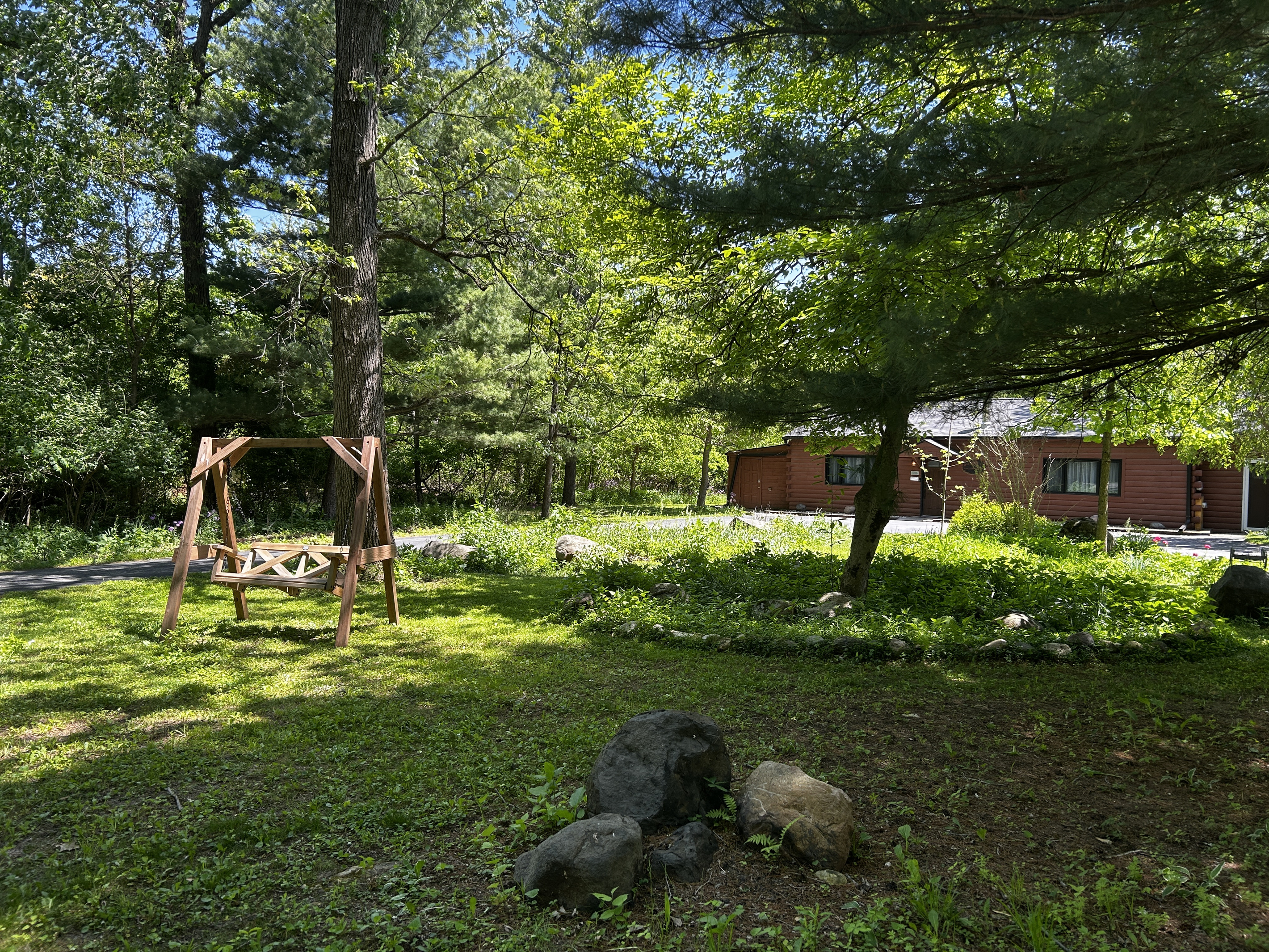 Swing in the front yard while listening to the birds and watching the deer.