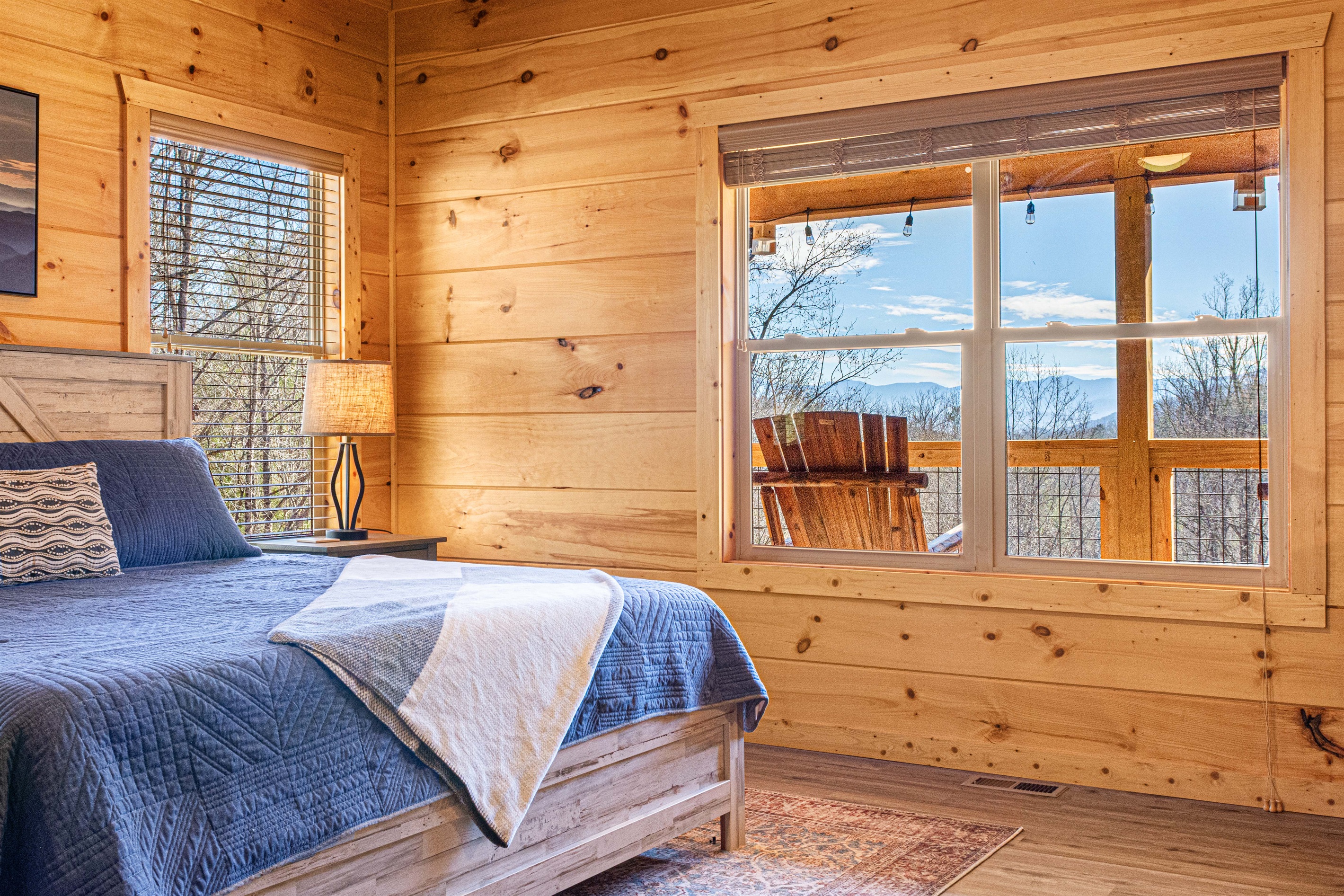 Views from the primary bedroom, main level.