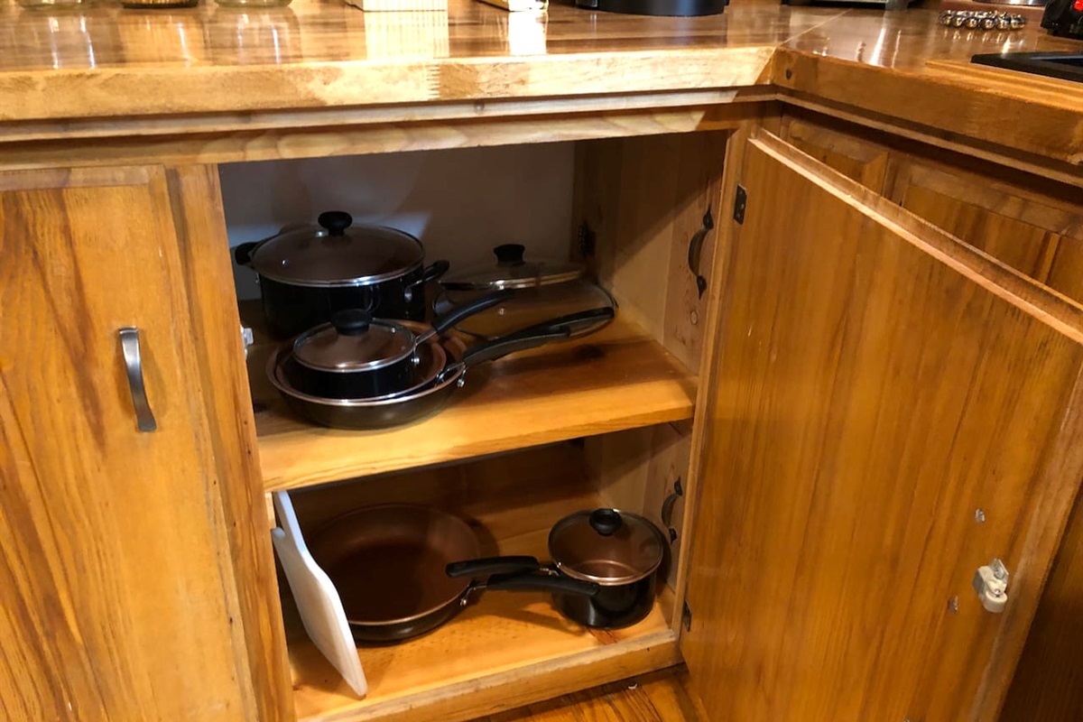 Full set of pans and lids.