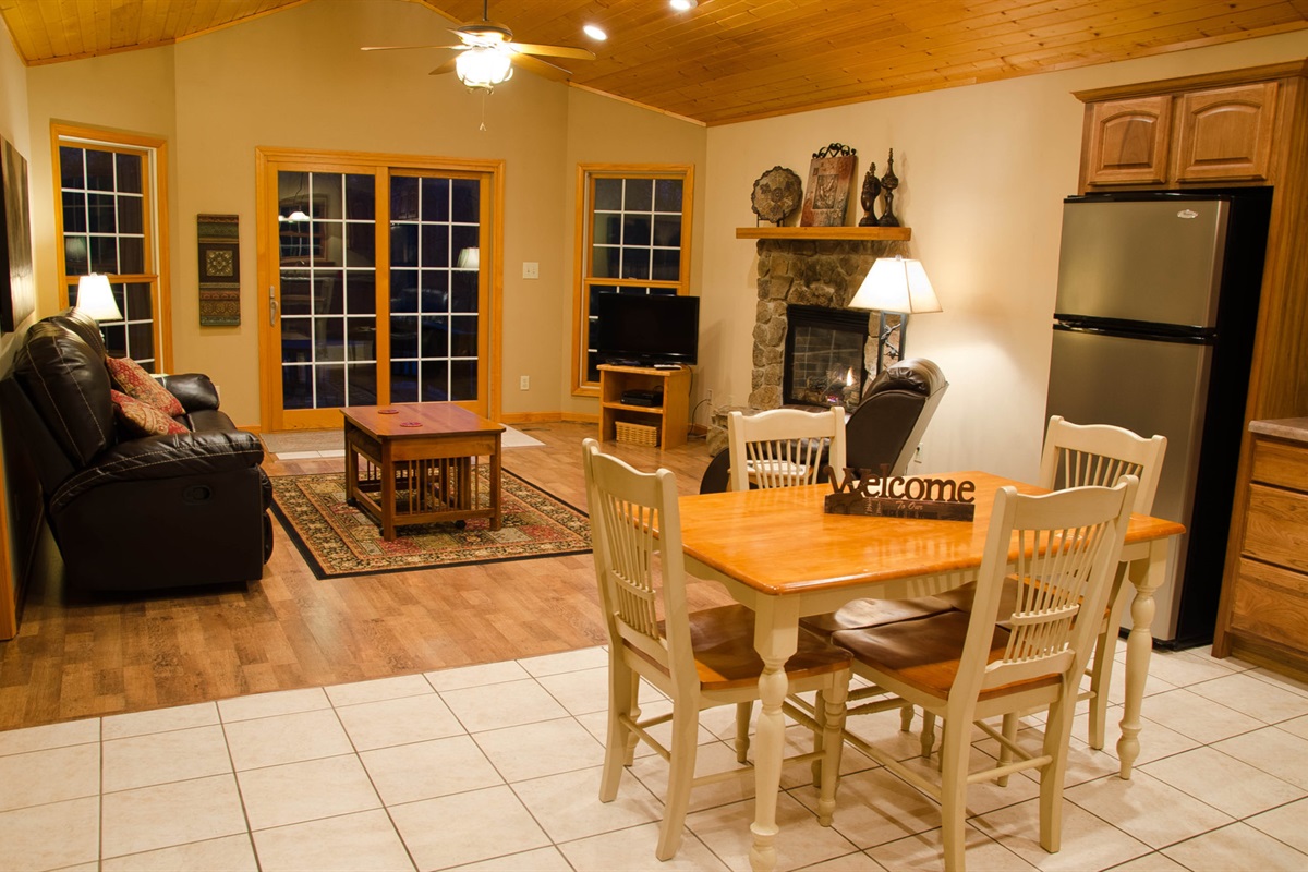 Family room and kitchen