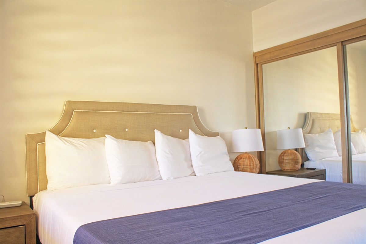 king bed in guest bedroom