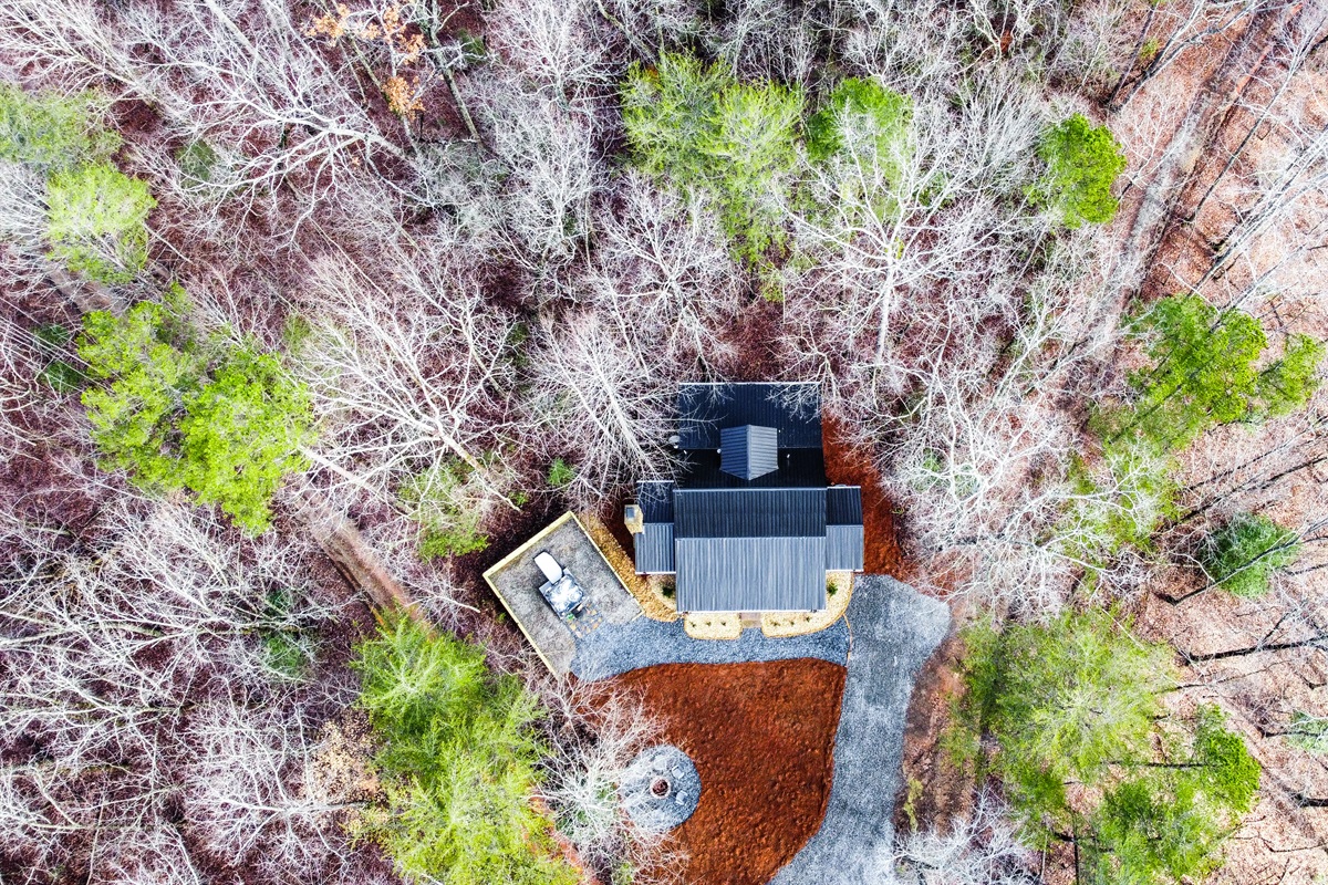 Aerial view of the home