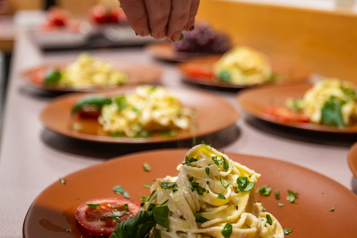Plate settings, tableware, and everything you need for a full dinner party is stocked on the property.