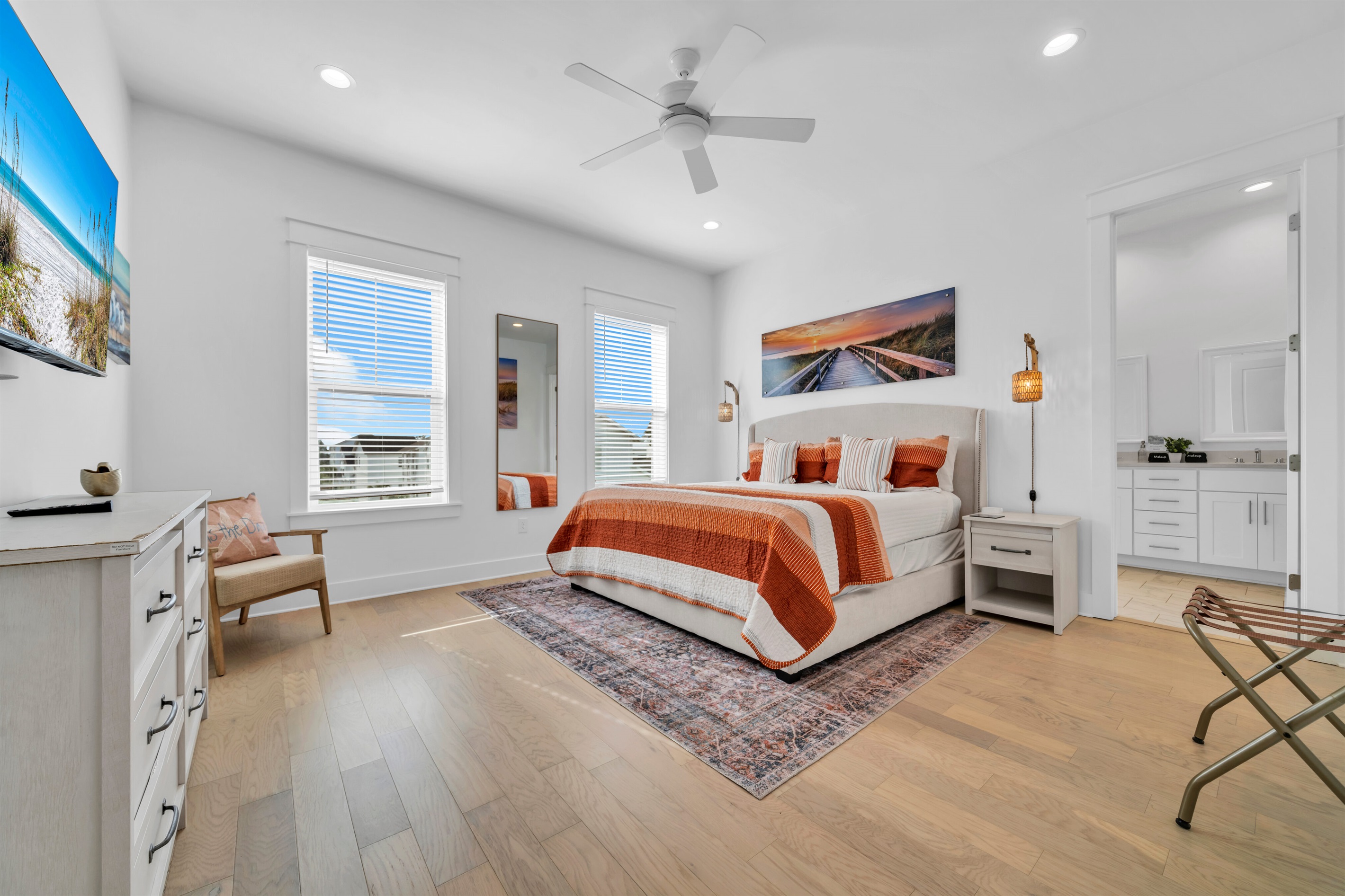 King bed with master shower