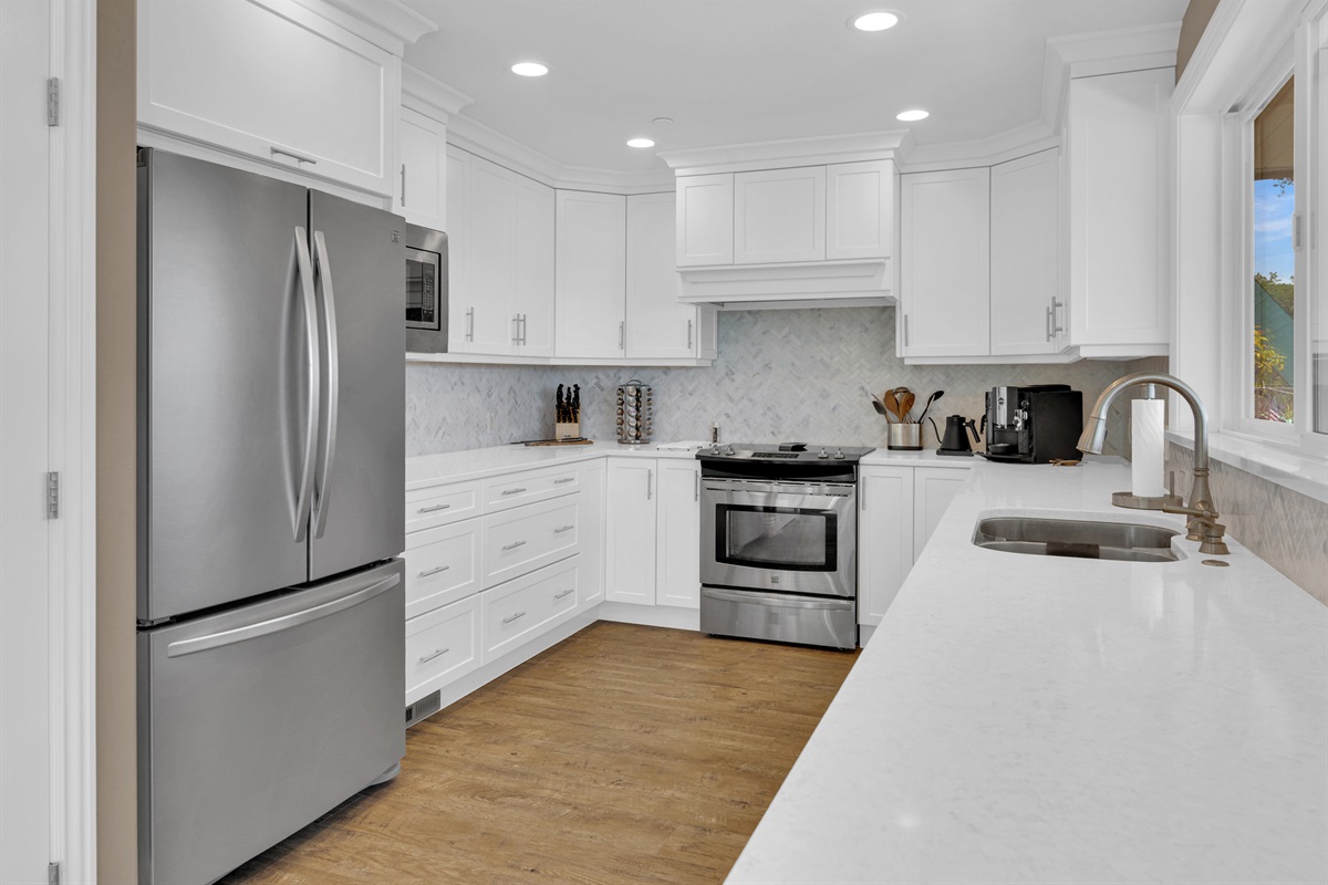 Updated kitchen with updated appliances.