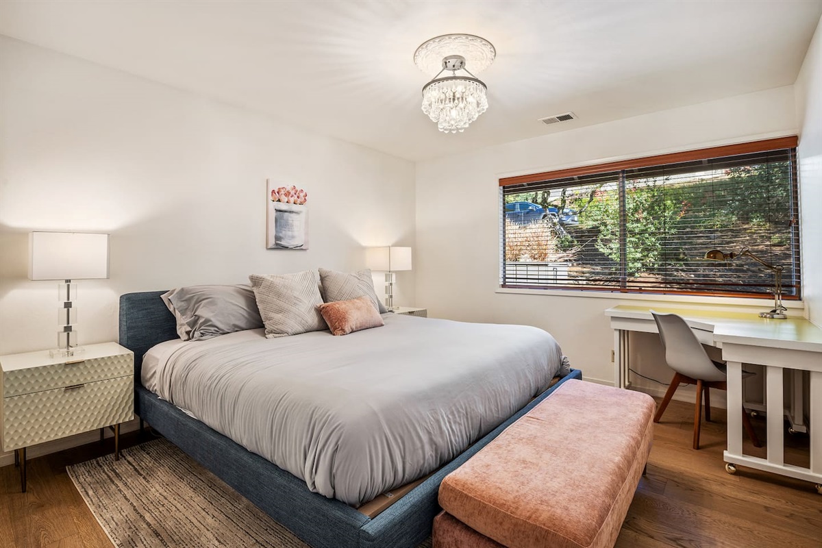 King Bedroom #4. This bedroom is located down the guest hallway with King Bedrooms #2 and #3.