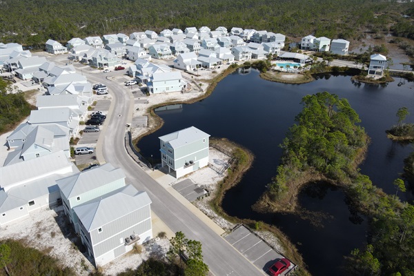 A view of the Summer Salt community from above the Coastal Bummz Cottage.