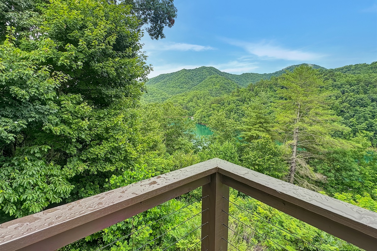 Scenic Viewpoint: Unwind on the deck with breathtaking mountain and lake views!