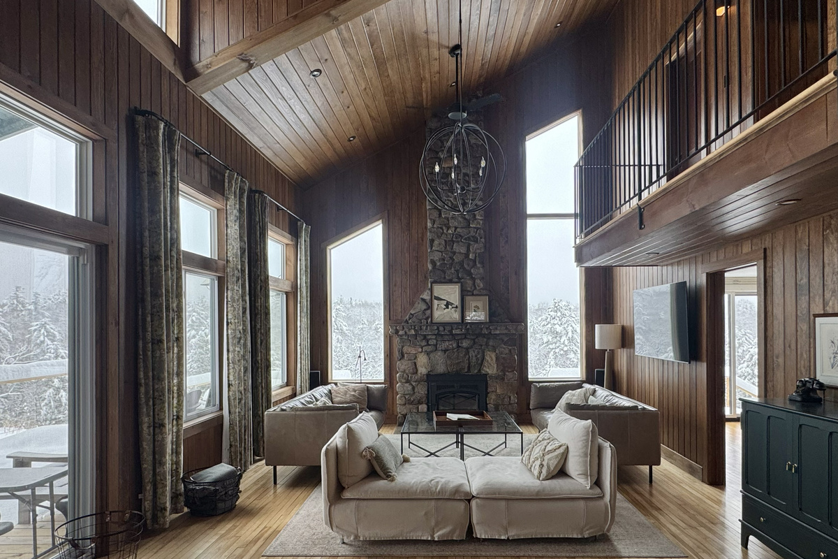 Enjoy the views, curl up with a book or use the 65-inch Roku Smart TV in this spacious room.