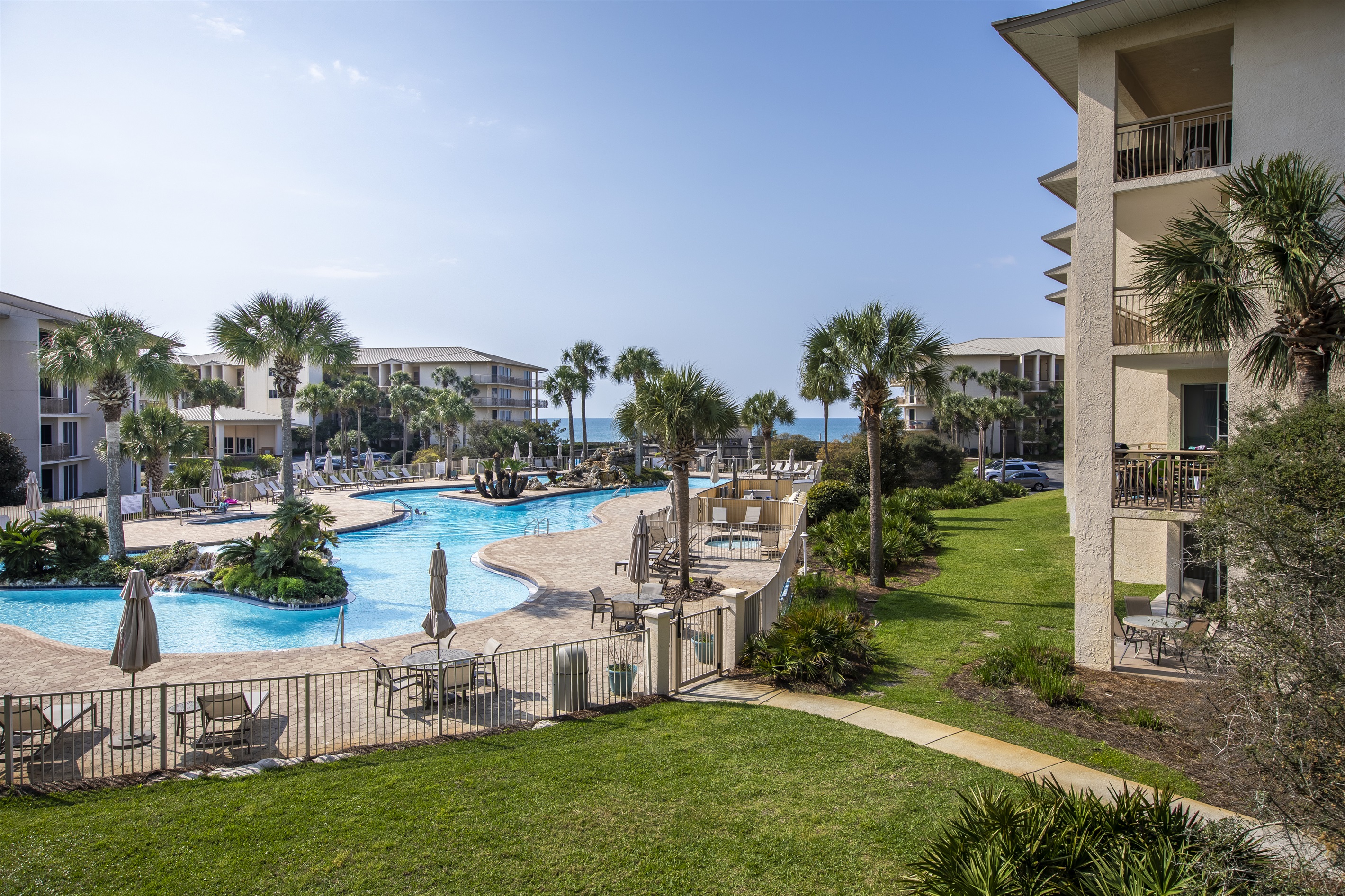 View of pool and beach