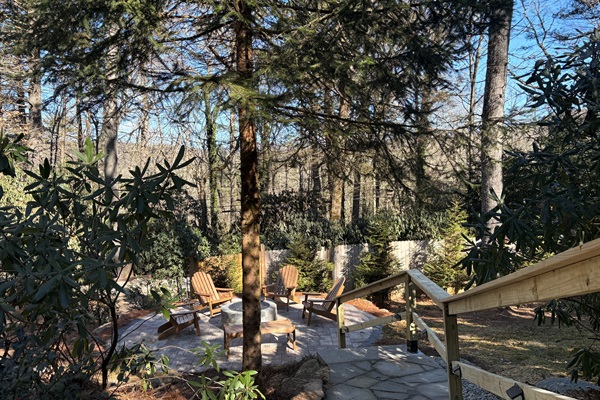 New Fire Pit: Outdoor Patio & Fire Pit with Seasonal Mountain Views