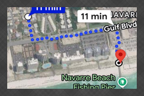 11 minute walk to the Navarre Pier