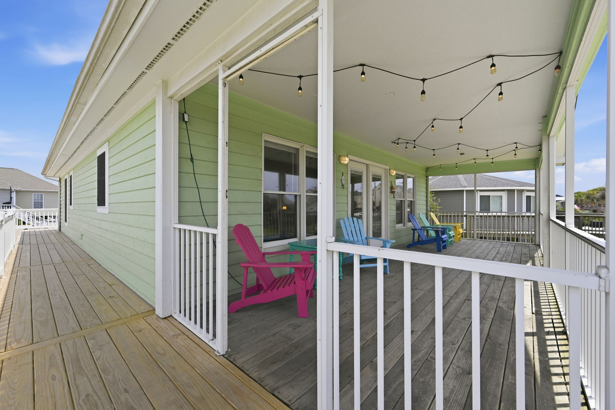 A favorite spot to relax after a beach day, offering plenty of space to spread out and unwind