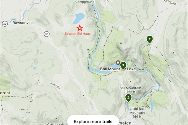 AllTrails map- Hamilton Falls Trail accessible from the house, a 3 minute walk down the street