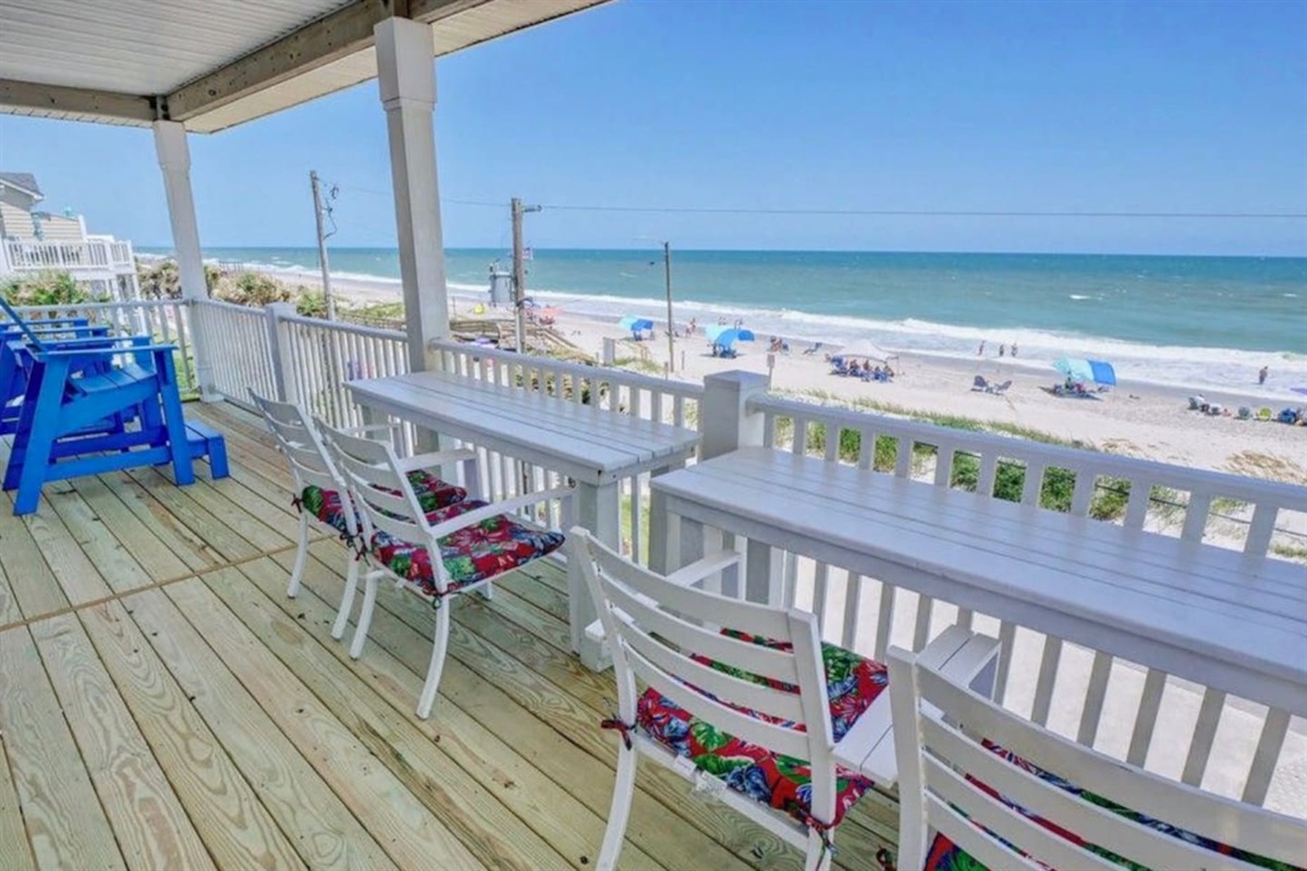 3rd floor balcony looking North. You're steps from the beach.