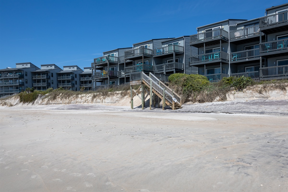 Beach access stairs from the beach