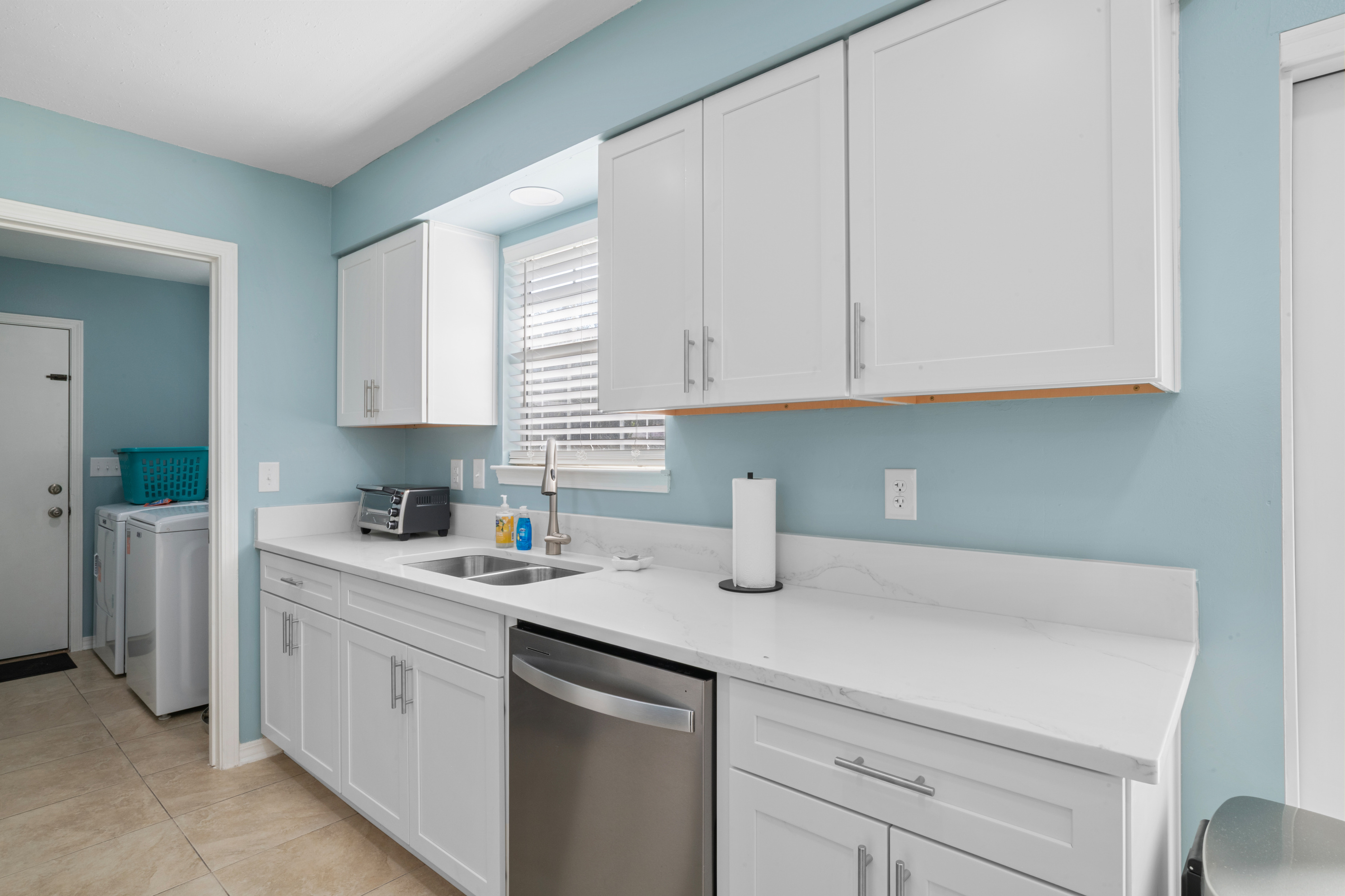 Plenty of counter space for morning coffee, snacks and preparing family meals.