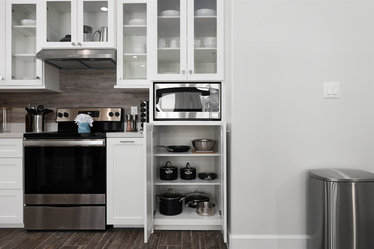 Kitchen - cabinet with cooking wares