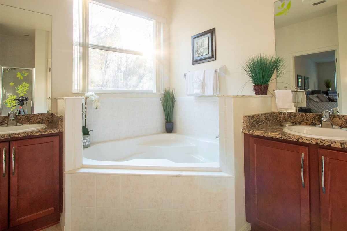 Master bath with two vanities