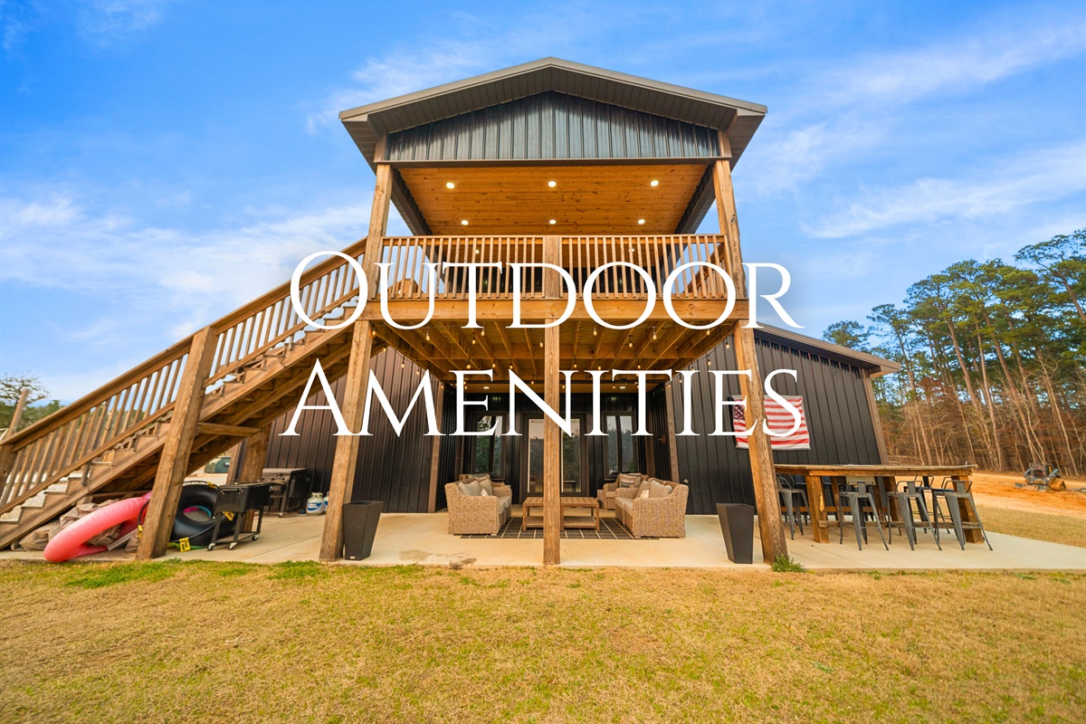 The outdoor amenities area offers wide-open space for play, relaxation, and soaking up the fresh air.